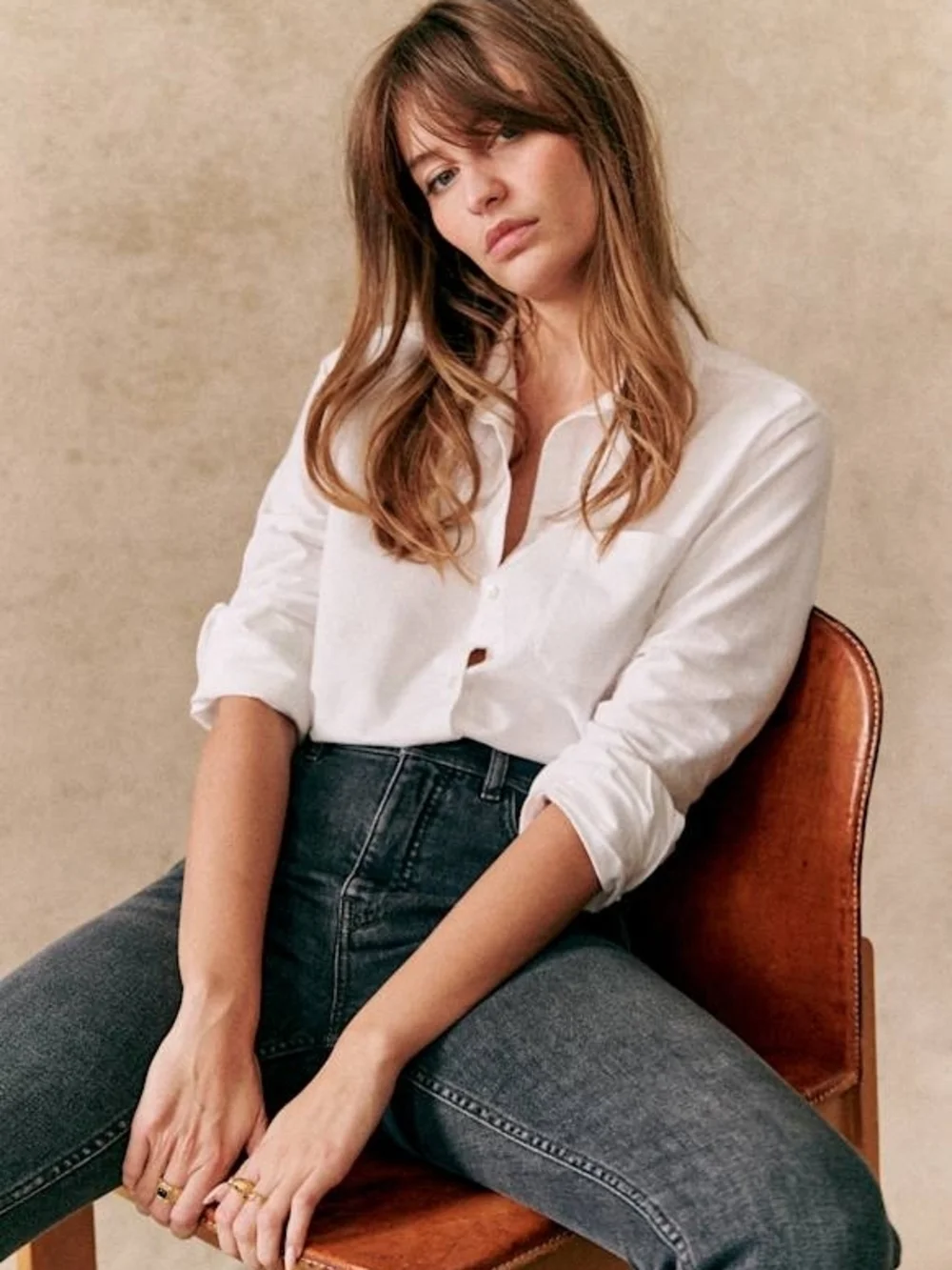 Sezane Tomboy Classic White Button-Down Shirt - Picture 5 of 12